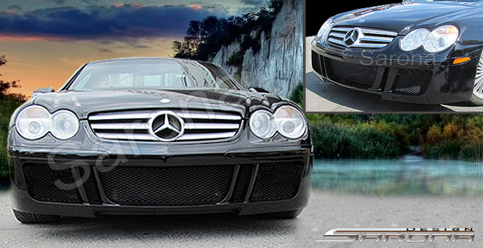 Custom Mercedes-Benz SL  Convertible Front Bumper (2003 - 2008) - $690.00 (Manufacturer Sarona, Part #MB-001-FB)